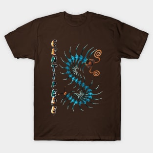 Orange & Blue Centipede with Spray Paint T-Shirt